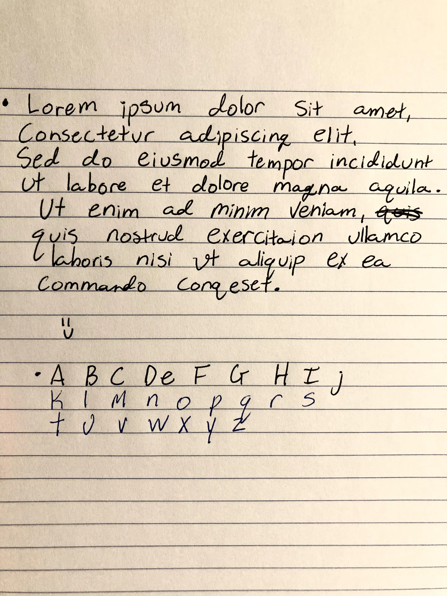 a handwritten note from Hilary